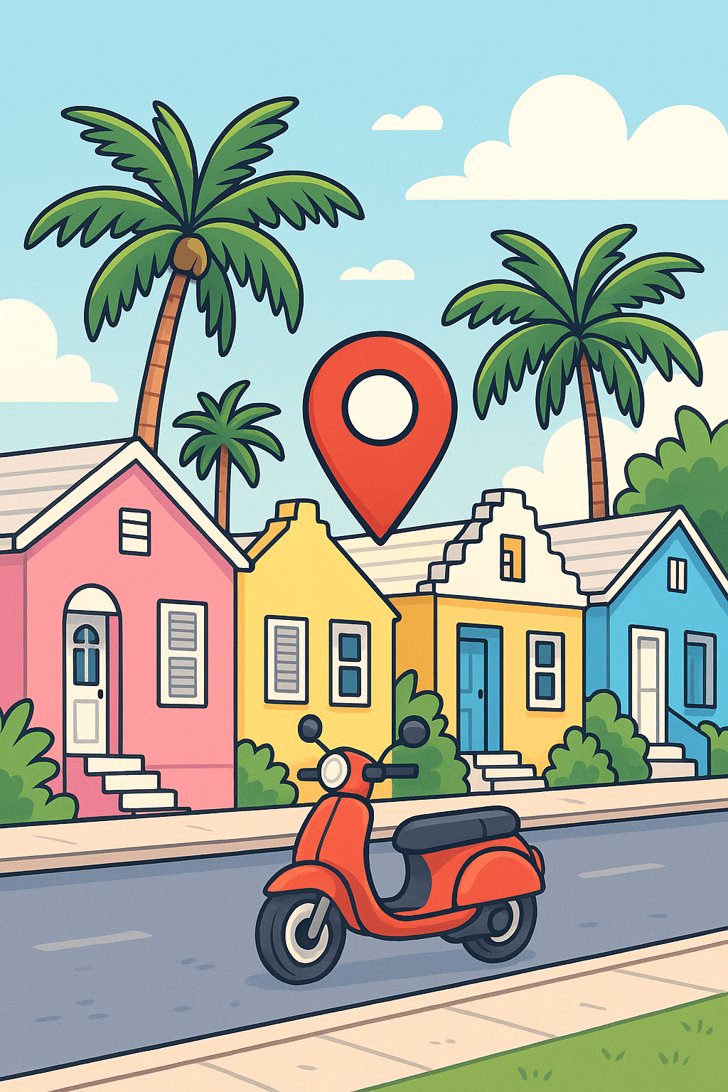 Bike parked with active tracking pin