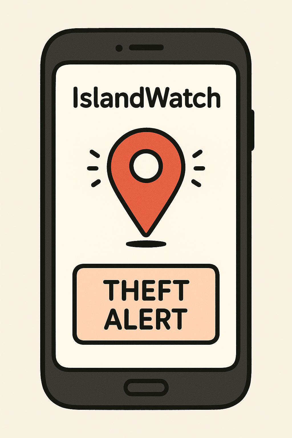 Phone showing theft alert notification